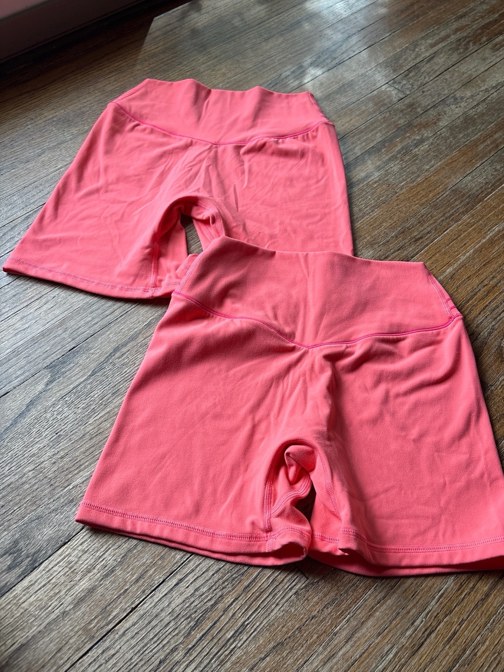 Lot 2 Buffbunny Rosa Biker Shorts Small Coral Pink Contour High Waist Gym 4" 6"